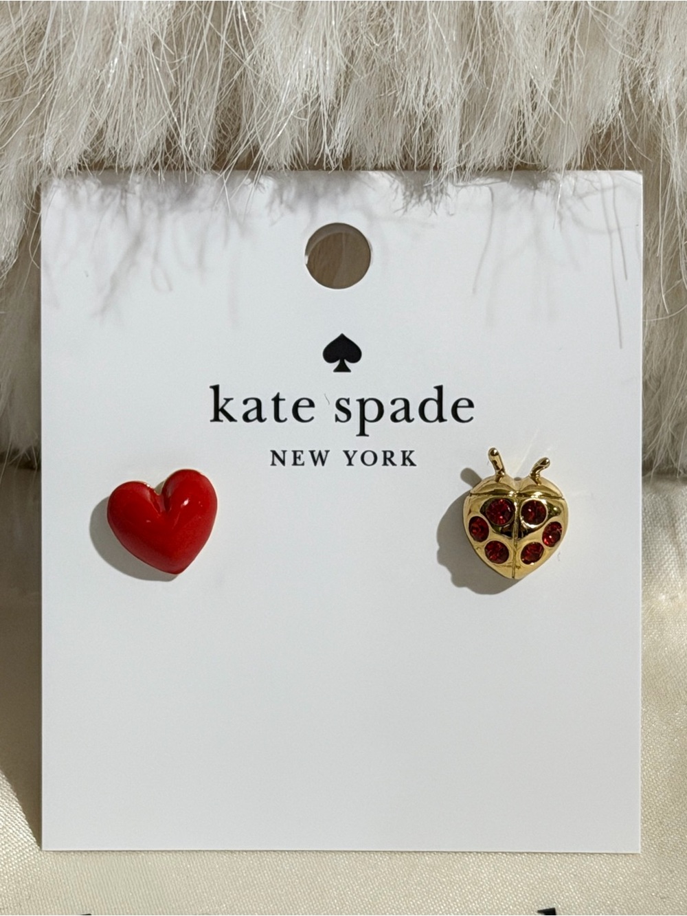 Kate Spade Summer Daze Ladybug Asymmetrical Stud Earrings